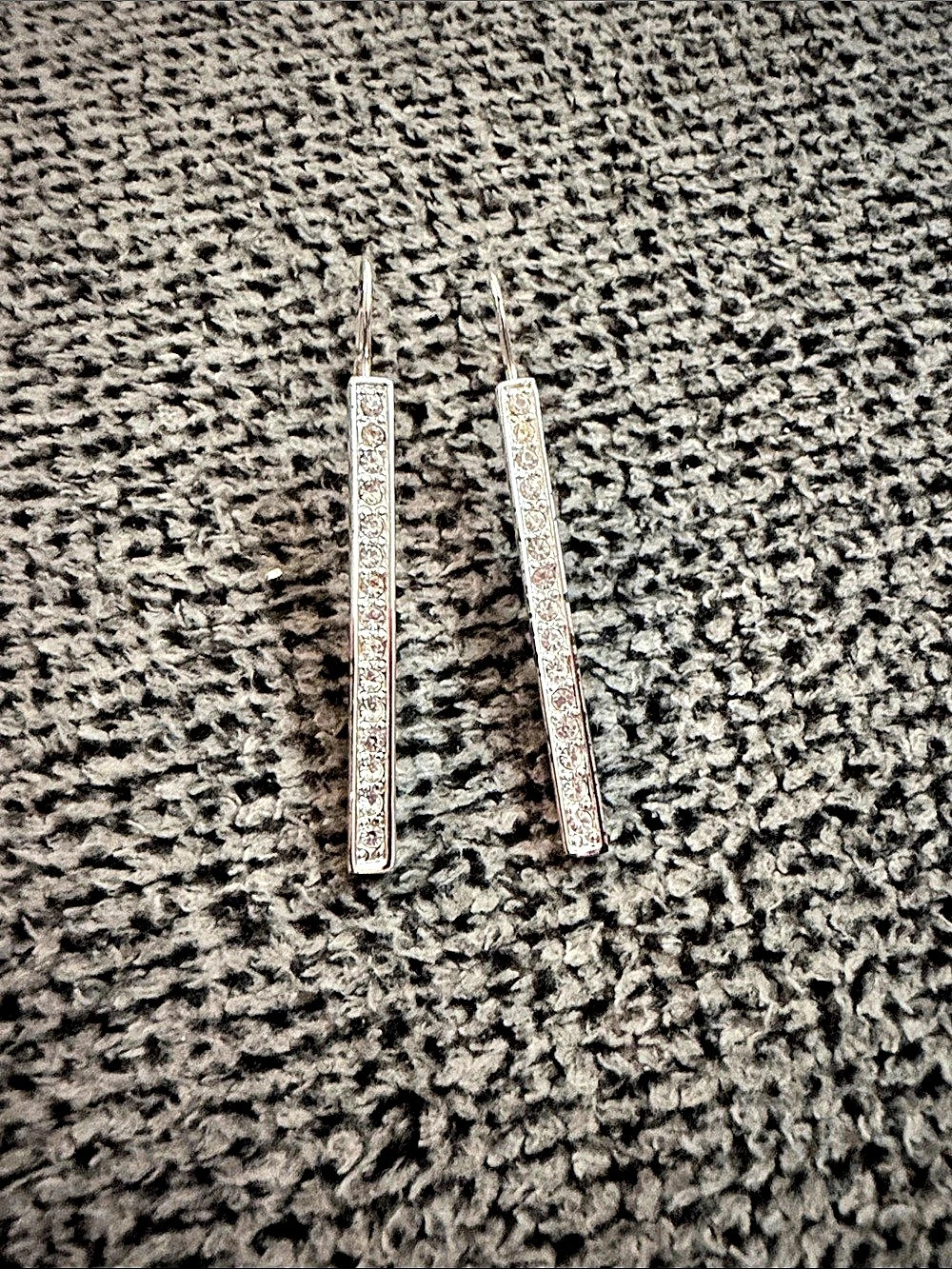 Silver-Tone Crystal Drop Earrings